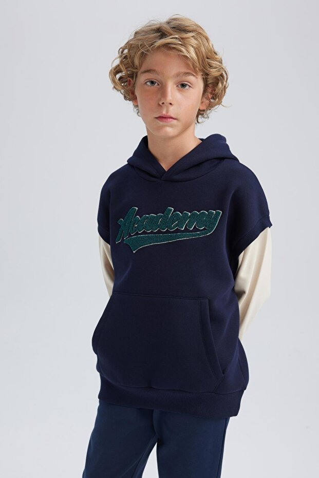 Boy's Oversize Fit Hooded Thick Sweatshirt A4461A823Au