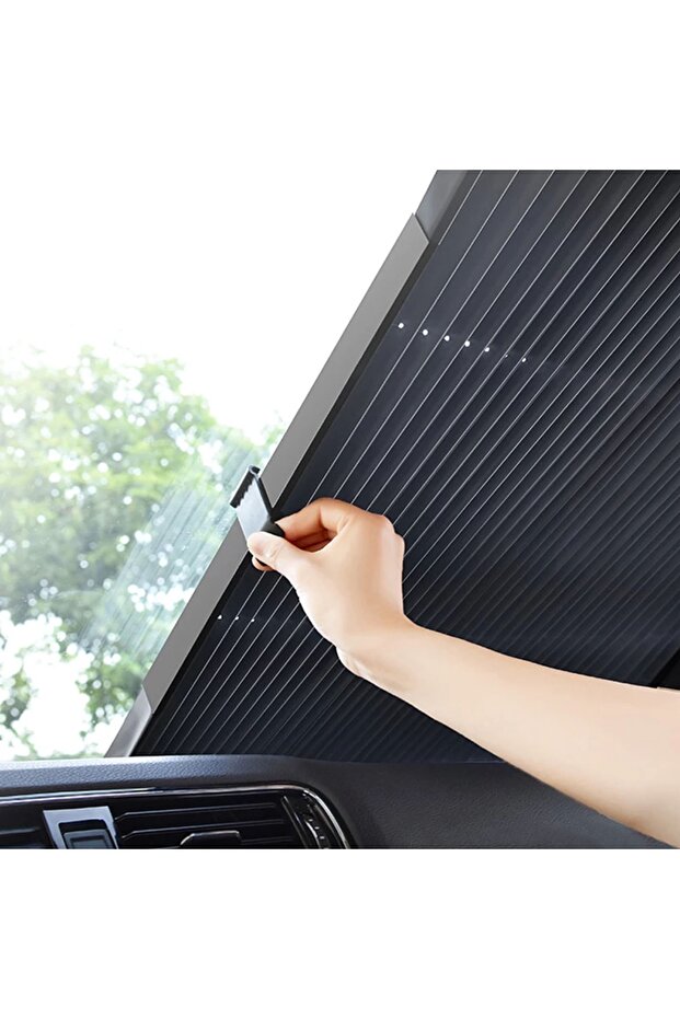 الزجاج الأمامي السيارات سيارة الدفع الرباعي شاحنة انزلاق الشمس الظل الزجاج الأمامي انزلاق الجيل الجديد ظلة معدنية - 2