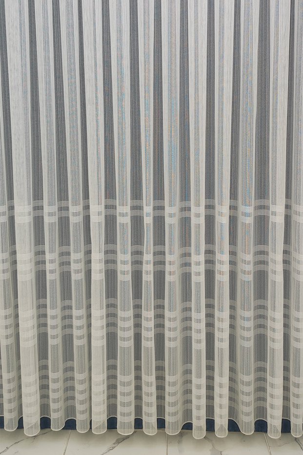 Heavy Weight Row Taped Simple Useful Tulle Curtain 1 x 3 Closely Pleated Tulle Curtain