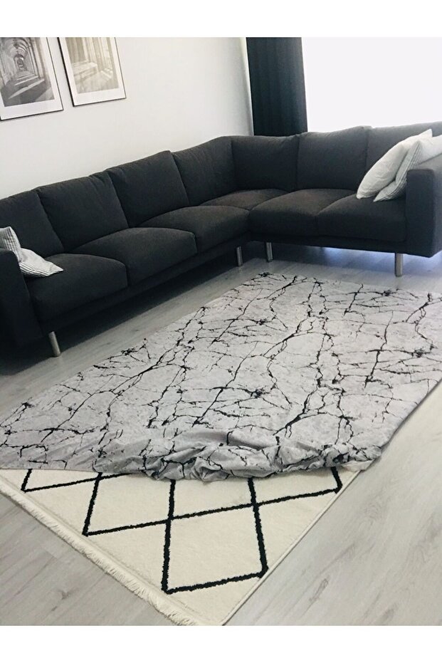Modern Patterned Elastic Rug Cover - 1