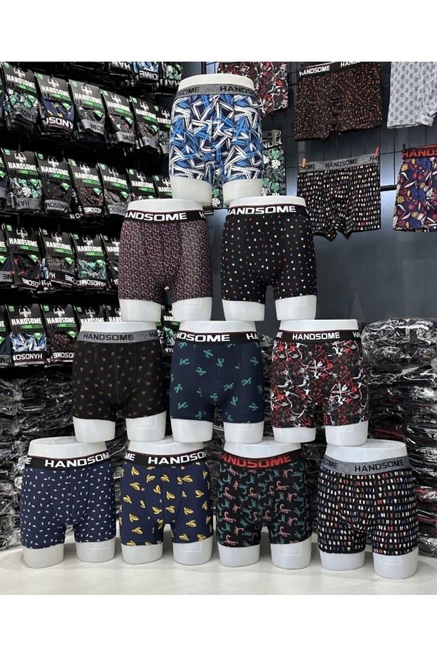 1002 erkek likra desenli boxer 3 adet - 2