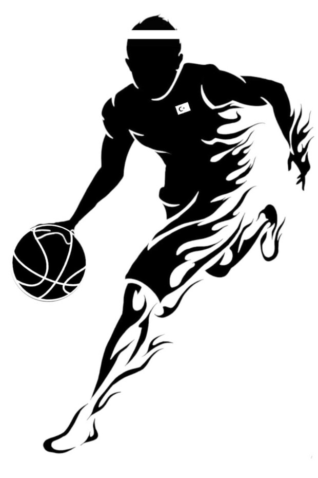 Basketball player sticker children's room home wall door ball