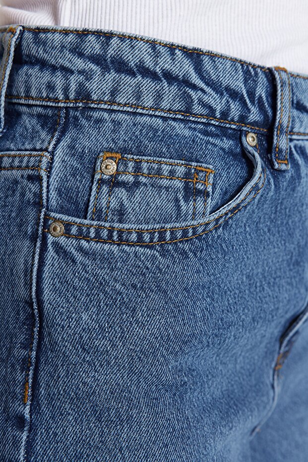 Mavi Yüksek Bel Mom %100 Pamuk Non-Stretch Jeans TWOAW24JE00076 - 10