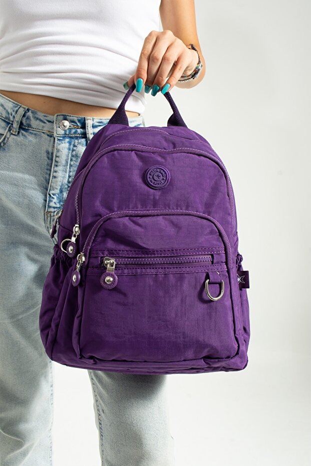 Rucsac de damă violet Mega Kipling impermeabil