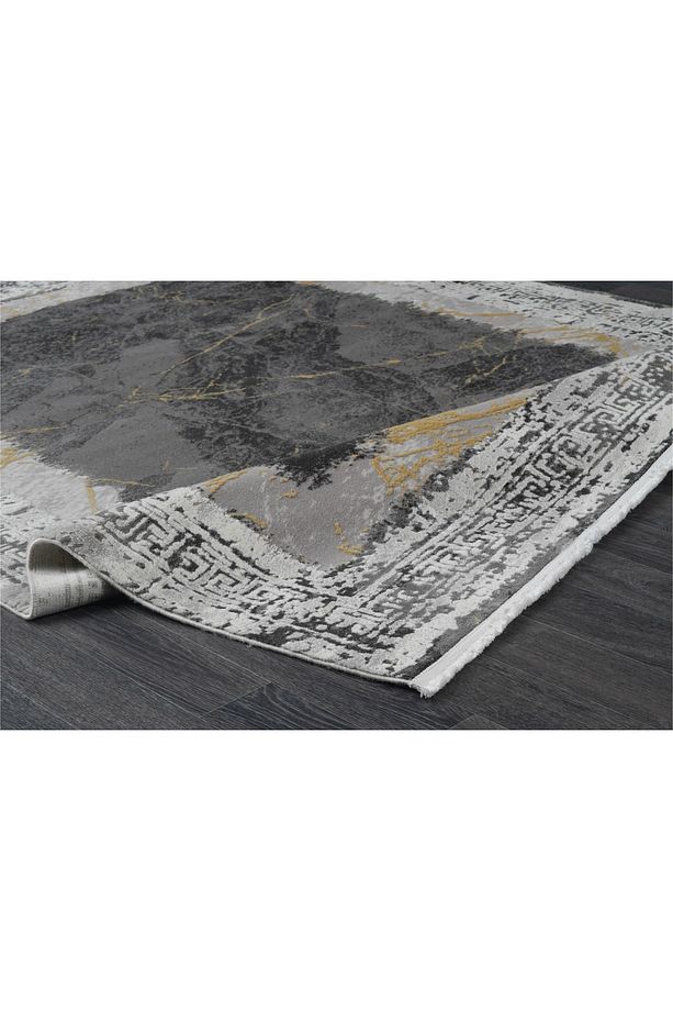 Aspendos Modern 4390a Gri-sarı Akrilik Makina Halısı - 2