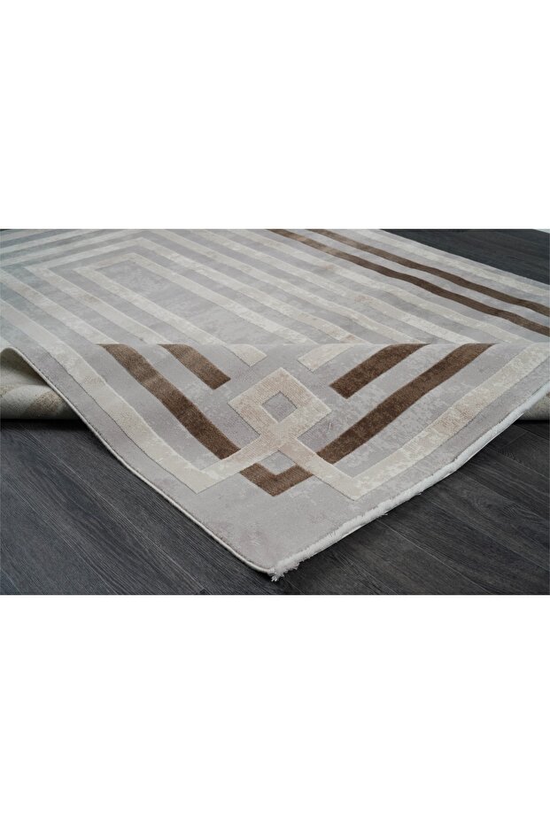 Aspendos Modern 4221k Gri-kahve Akrilik Makina Halısı - 2