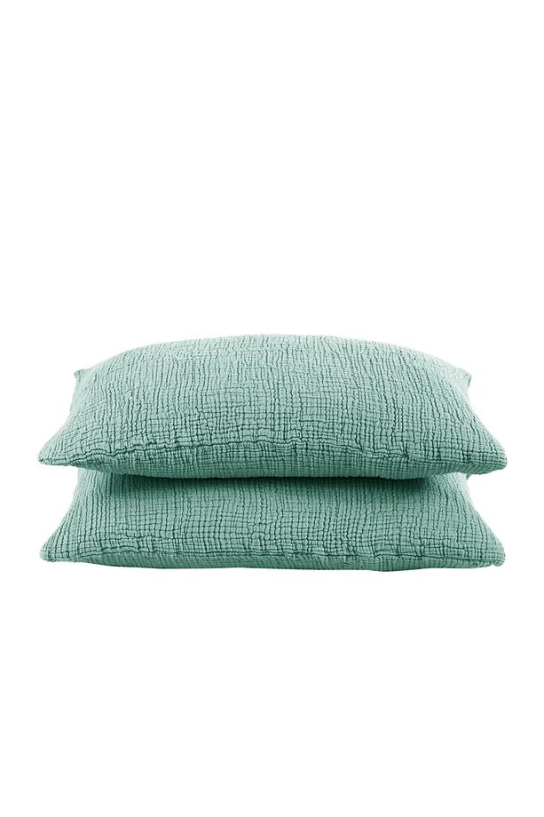 Mint Yeşil Çift Kişilik 200x240cm Yatak Örtüsü/2 Adet 50x70cm Yastık 4 Katlı Multi Muslin %100 Pamuk - 3