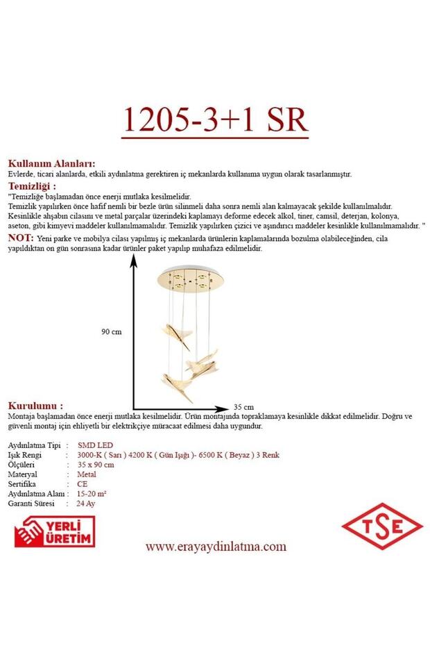 1205-3+1 4lü Sarkıt Led Avize - 3