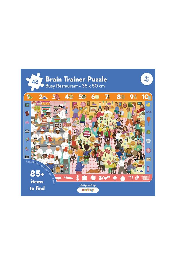 Brain Trainer Puzzle: Busy Restaurant 48 Parça Yapboz, Bulma, Sayma Ve Eşleştirme Oyunu - 1