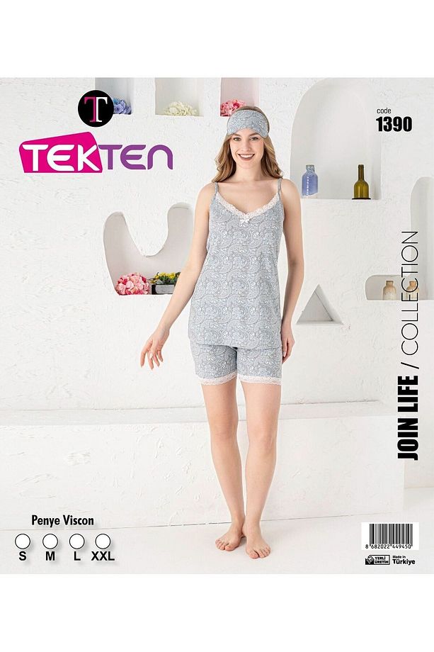 1390 Şortlu Pijama Takımı - 1