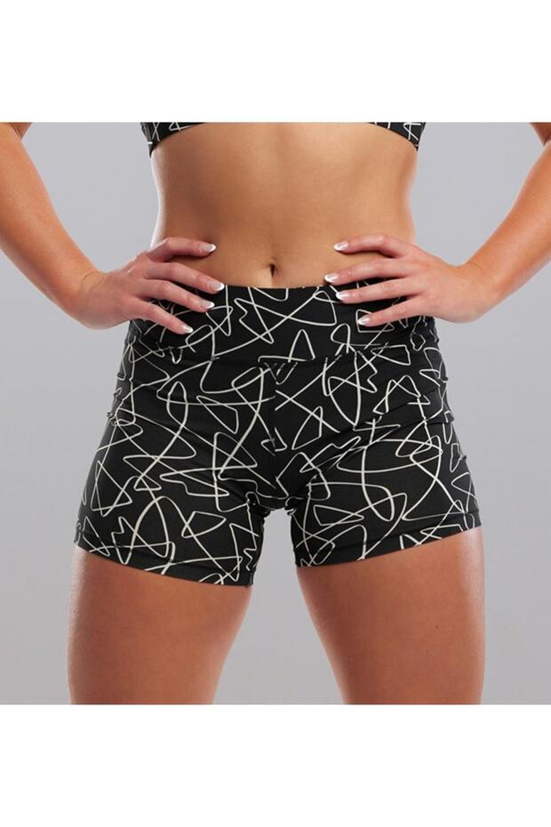 Funkita Texta Mess Women's Single Bottom Short Shorts / Athlete Shorts, Training Shorts