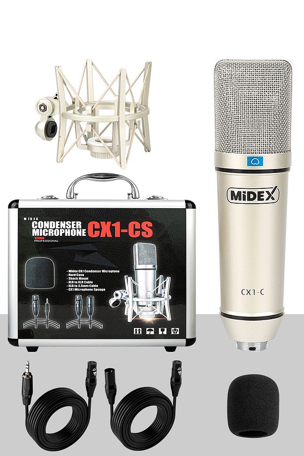 Midex Cx1-c Mikrofon Glx-500 Ses Kartı Stand Pop Filtre Set - 3