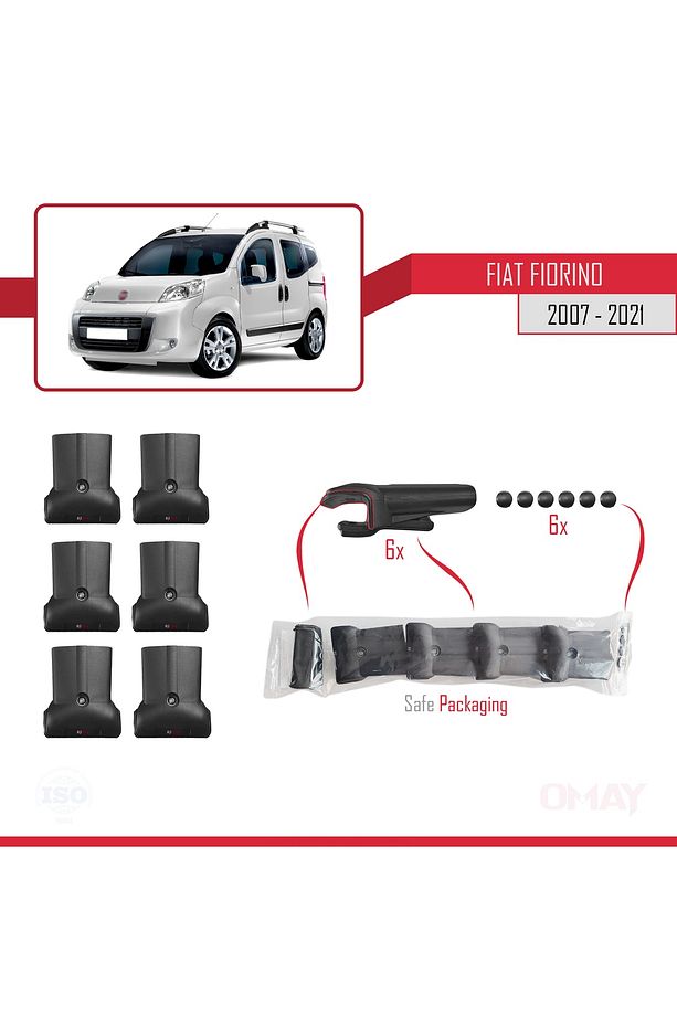 Fiat Fiorino 2007 ve Sonrası ile uyumlu FLY Model Ara Atkı Tavan Barı SİYAH 3 ADET BAR - 5
