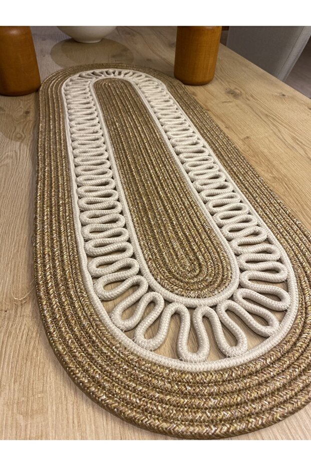 Modern Natural Jute, Patterned, Wicker, Placemat, Table, Coffee Table Cloth Runner. 30x80 - 2