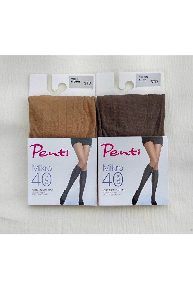 Micro 40 Denim Medium Thick Matte Trousers (Below Knee) Socks 2 PACK