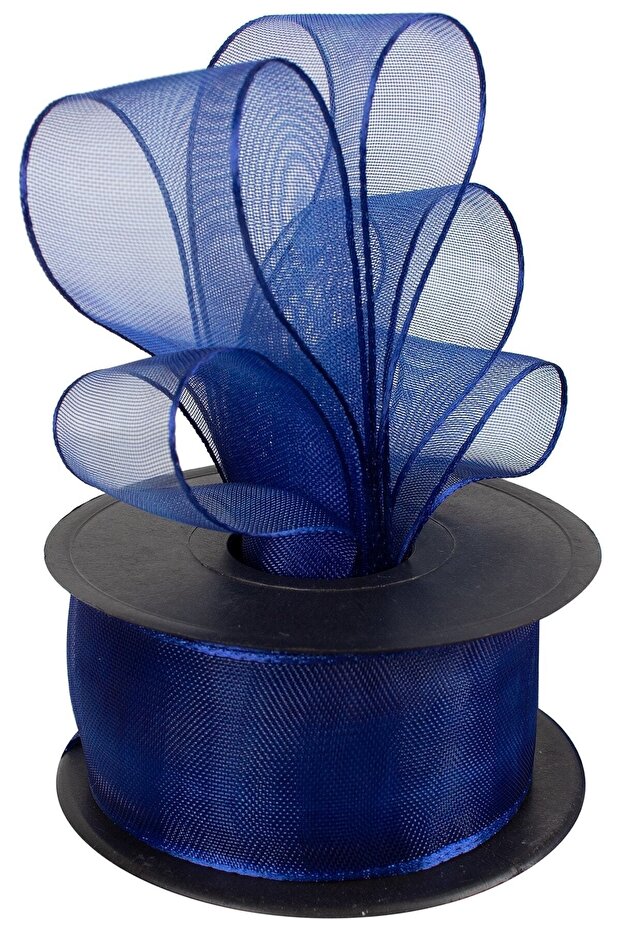 Chiffon Ribbon 4 cm 20 meters Decoration Ribbon COBALT BLUE