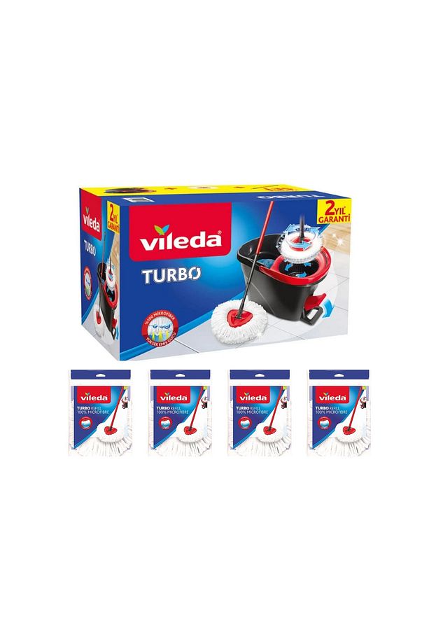 Turbo Pedallı Temizlik Sistemi Turbo Classic Üçgen Mikrofiber Yedek Paspas 4 Adet - 1