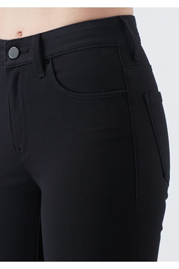 Schwarze Röhrenjeans für Damen, nicht verblassende, bequeme Denim-Hose - 2