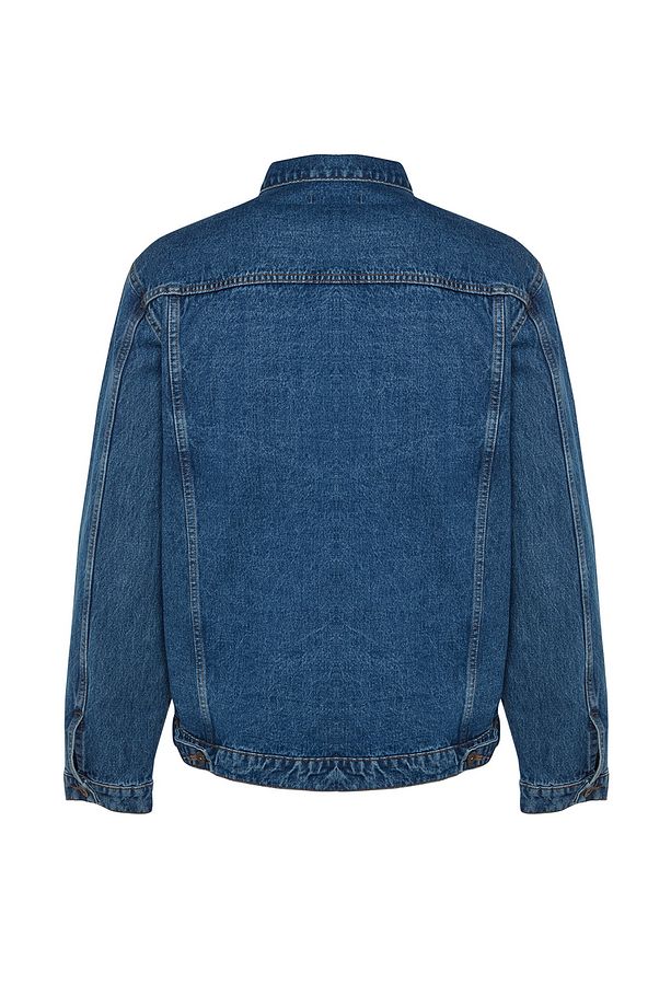 Orta Mavi %100 Pamuk Regular Fit Denim Kot Ceket TMNAW24CE00004 - 8