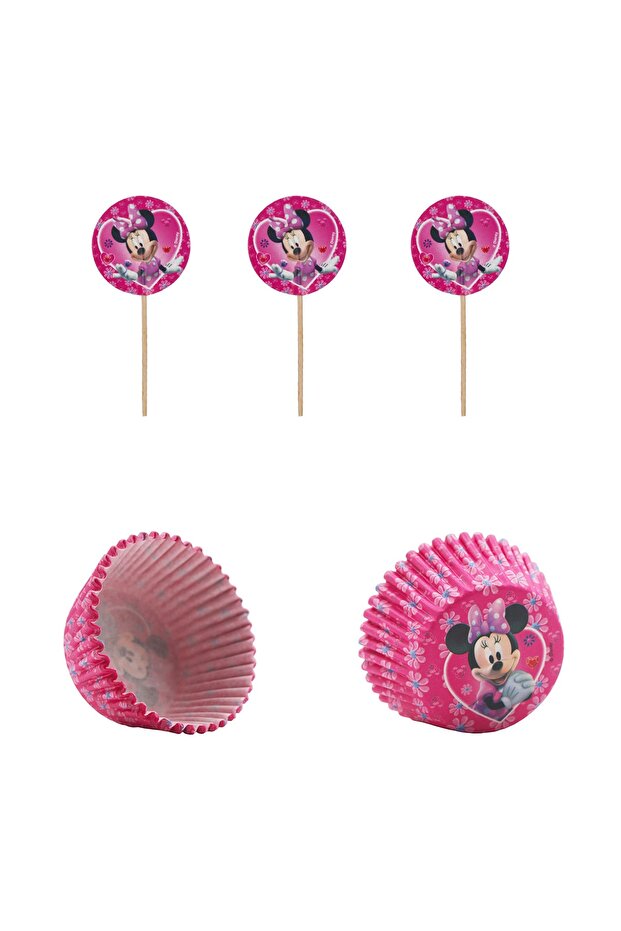 Minnie Mouse Cupcake and Toothpick Set 12 Pieces