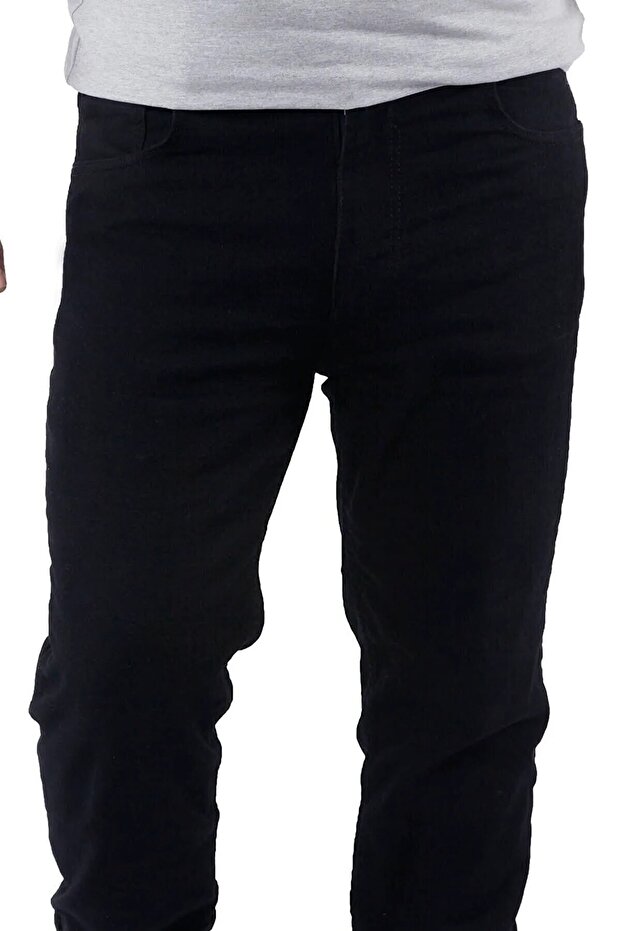 Black Classic Fit Plus Size High Waist Tube Leg Men's Jeans