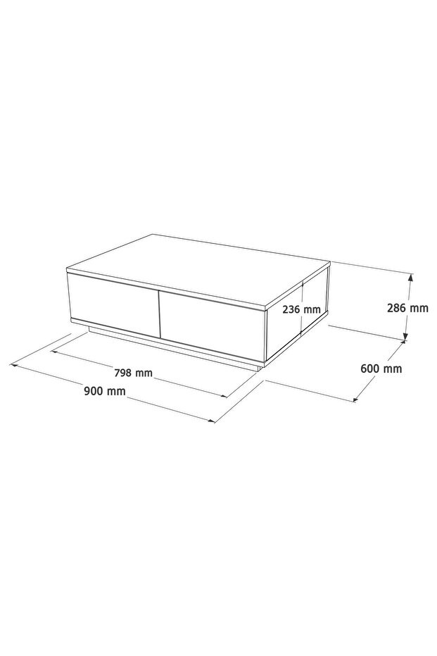 Delphin Orta Sehpa 2 Kapaklı Çam-Beyaz DLP14-AW - 5