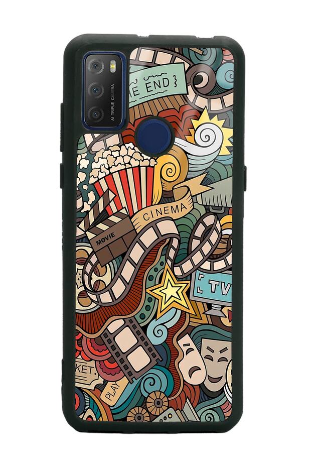 Glossy Phone Case for Tcl 20E Retro Cinema Design