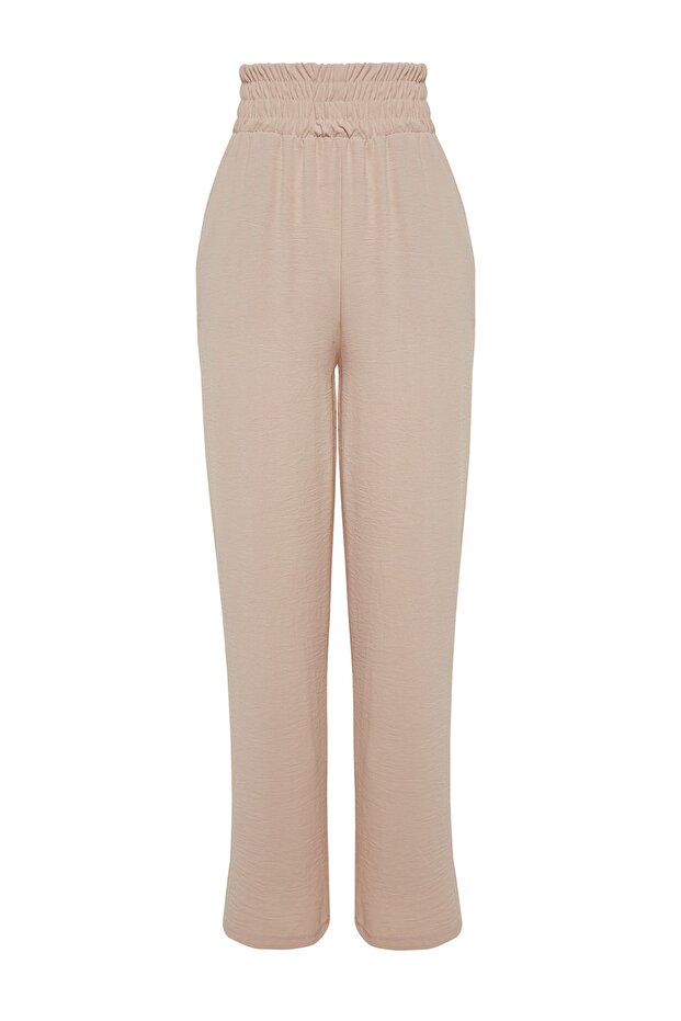 Vizon Wide Leg/Geniş Paça Beli Lastikli Dokuma Pantolon TWOSS22PL00024 - 7