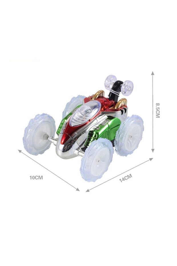 Uzaktan Kumandalı Takla Atan Işıklı Akrobat Oyuncak Araba Yeşil Renk Dasher Mg 6880SERI - 4
