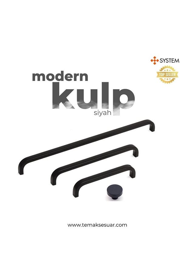 320 Mm Siyah Renkli Modern Kulp - Ssy8640 0320 Al6 - 2