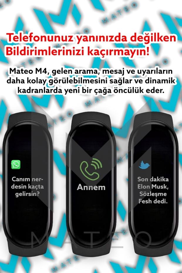 Pembe M4 Akıllı Bileklik Renkli Ekran(2025) ios Android Uyumlu Bluetooth Ekran Teması Değiştirme - 2