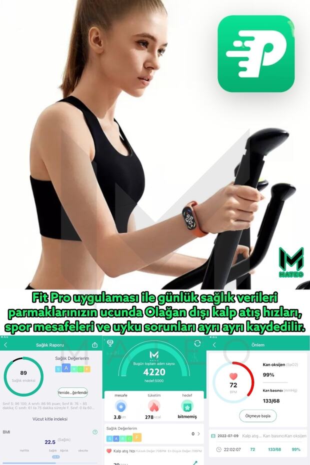 Pembe M4 Akıllı Bileklik Renkli Ekran(2025) ios Android Uyumlu Bluetooth Ekran Teması Değiştirme - 4