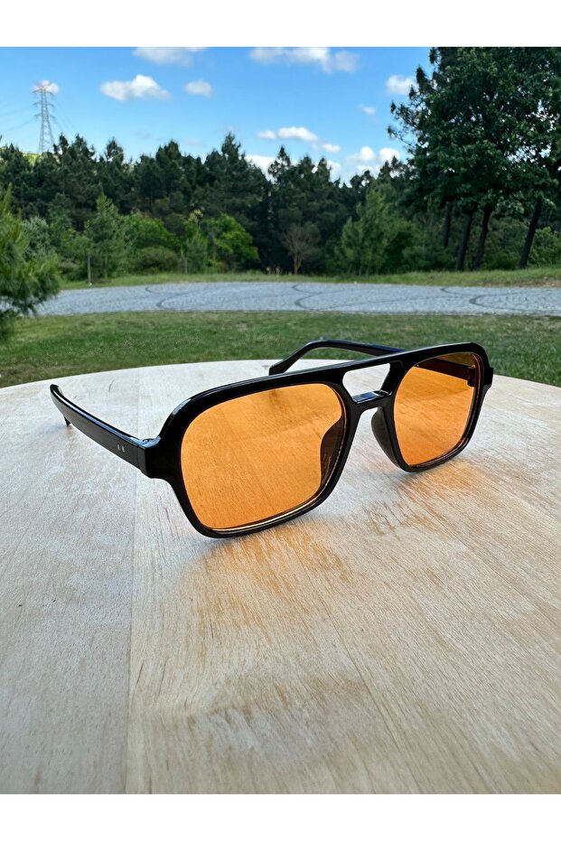 Orange Glass Retro Style Unisex Sunglasses