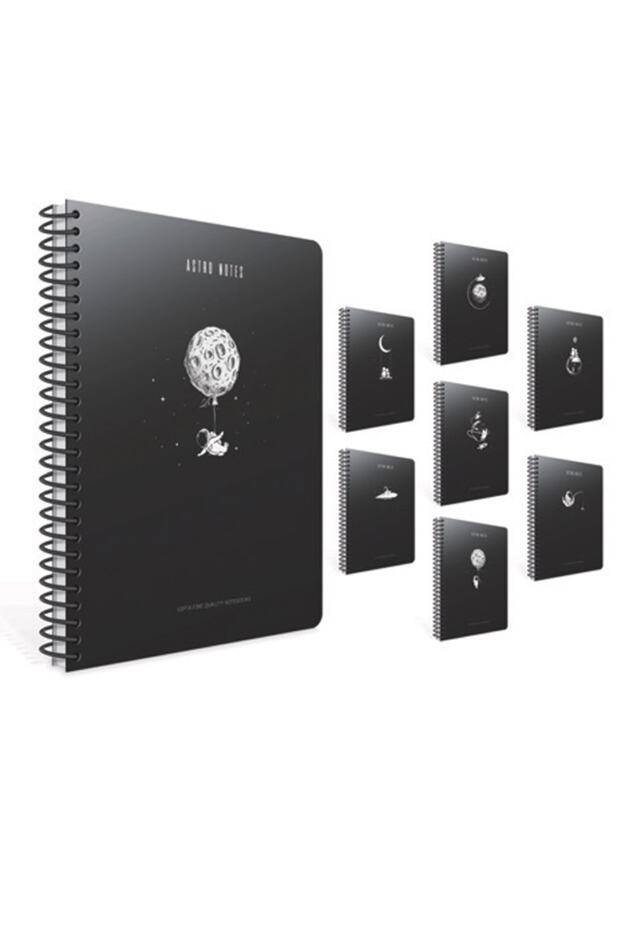 Astro Notes A4 60 ورقة غطاء ورقي حلزوني مخطط مجموعة من 3 دفاتر ملاحظات (3 قطع)