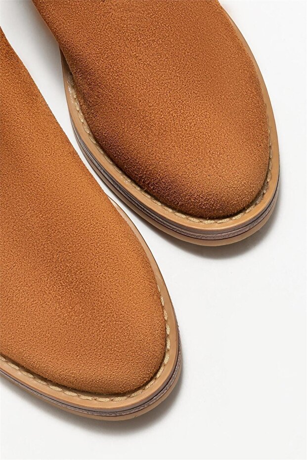 Taba Deri Kadın Topuklu Bot - 3