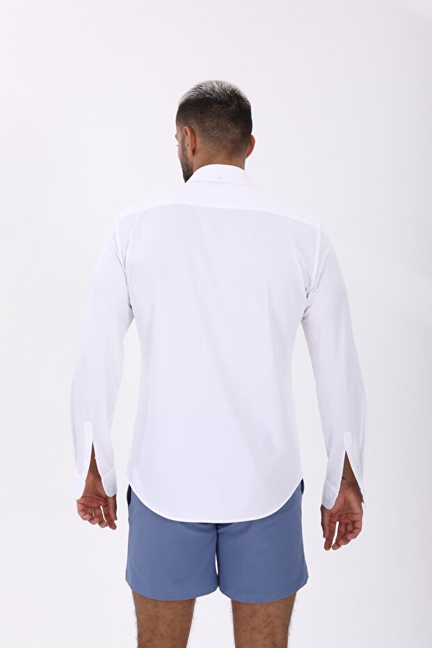 Polyamid Beyaz Gömlek - 3