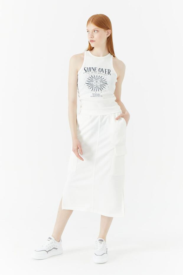 تنورة مقسمة مع جيب البضائع - 2