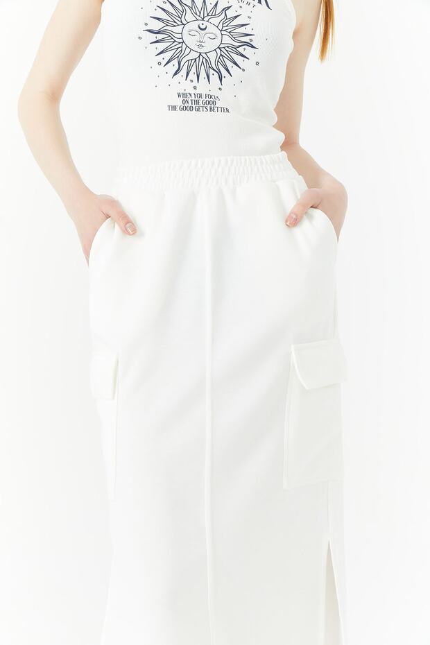 تنورة مقسمة مع جيب البضائع - 6