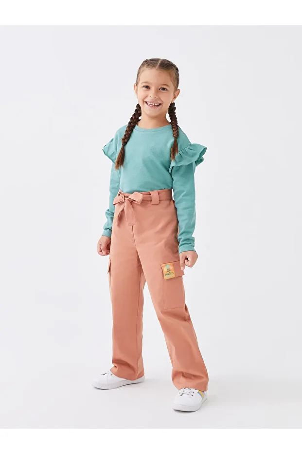 Bisiklet Yaka Basic Uzun Kollu Kız Çocuk Tişört - 2