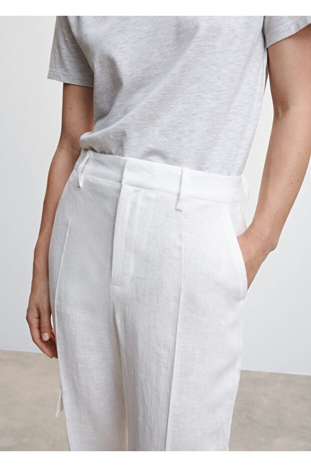 Keten Kargo Pantolon - 8