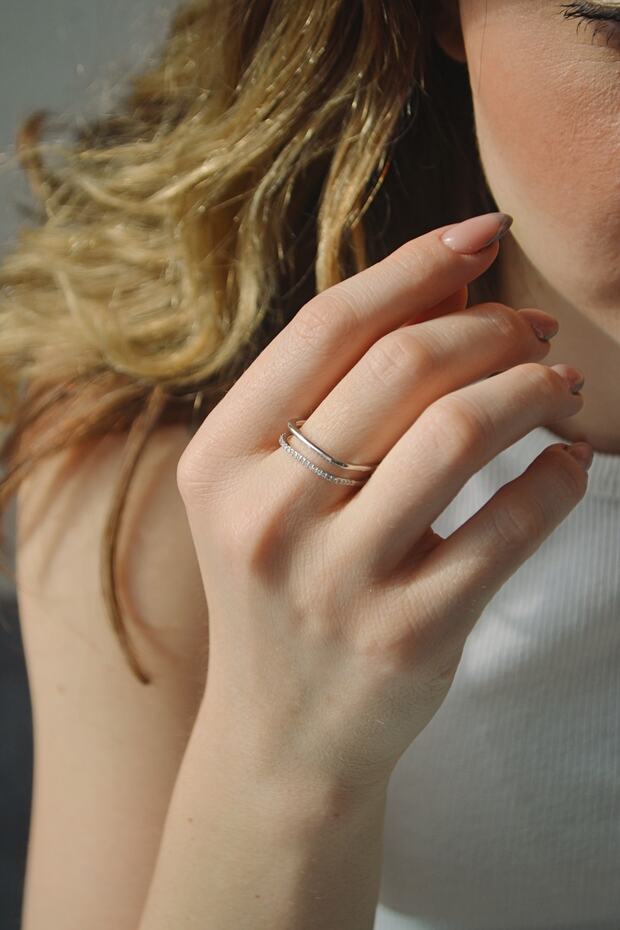 خاتم خطوط فضية - 1