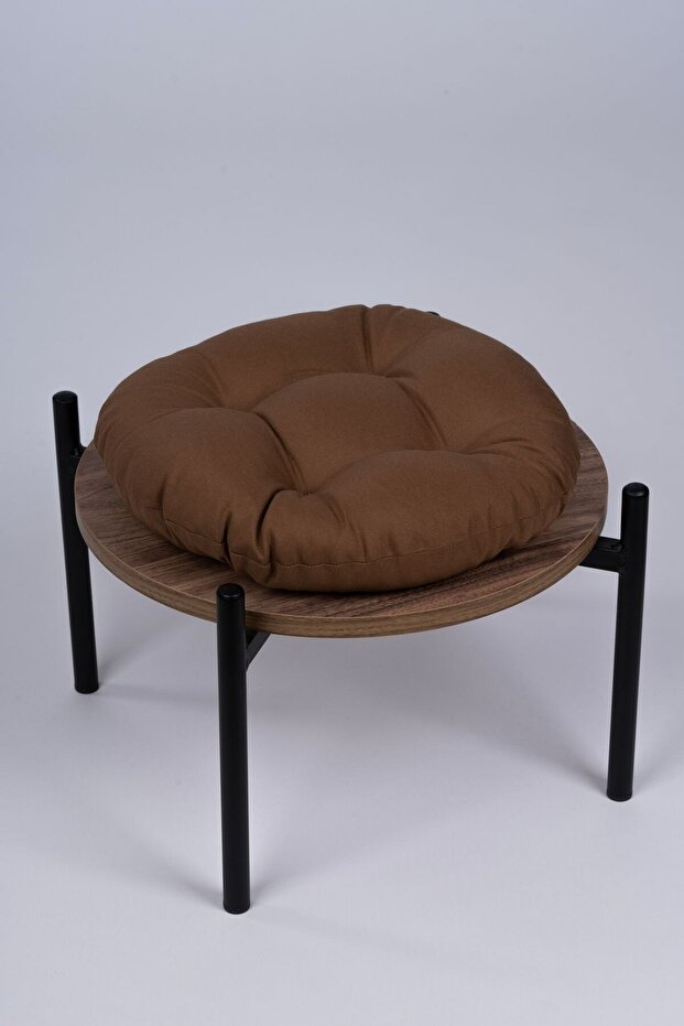 Defne Round Chair-Stool Cushion Brown 39 cm