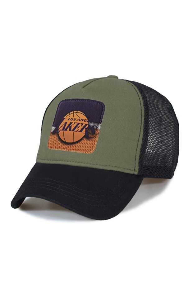 Laker Yellow Purple Model Mesh Hat - Replaceable Leather Patch - 1