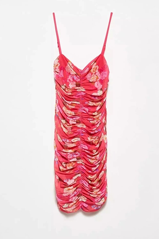 TÜL MİNİ ELBİSE-FUŞYA - 1