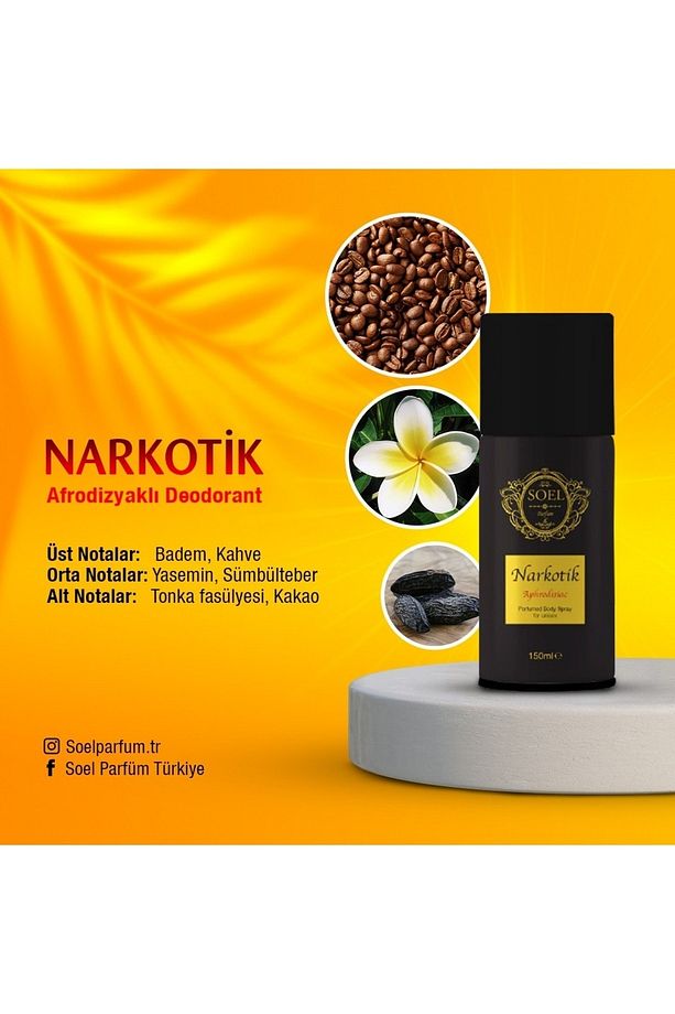 Erkek Deodorant Sprey Afrodizyak Içerikli Narkotik 150 Ml - 5