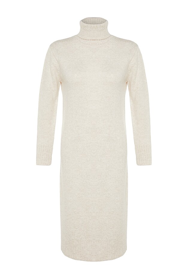 Stone Midi Wide Fit Mäkké textúrované úpletové šaty TWOAW24EL00034 - 7