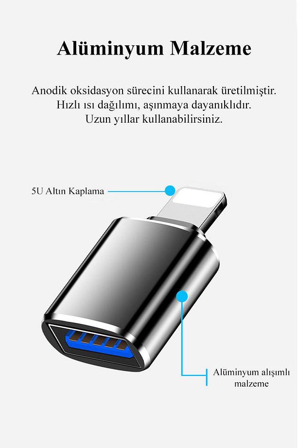 Iphone Ipad Uyumlu Lightning To Usb 3.0 (yüksek Hızlı) Veri Aktarımı Otg Çevirici Dönüştürücü - 4
