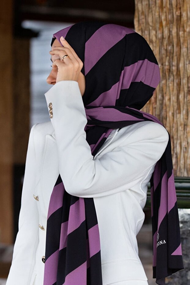 Women's Luxury Medina Silk Shawl Black - Dusty Rose