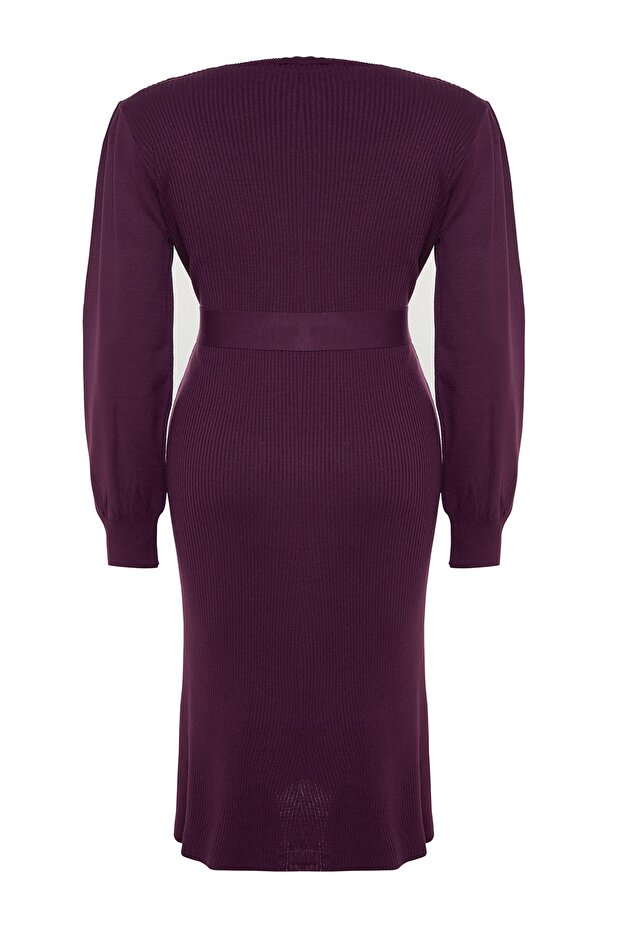 Plum Corded Bodycone Midi Pletené šaty Tbbaw23Ah00032 - 8