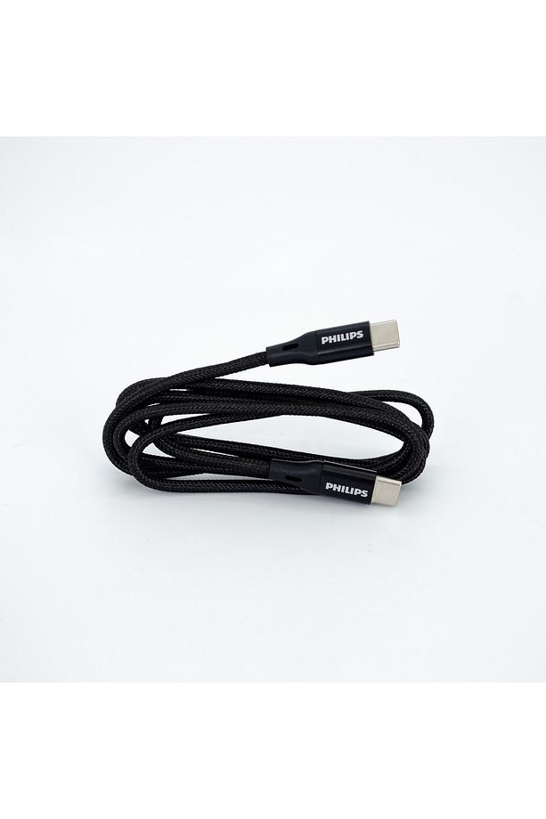 50cm 6A 120W Type-C to Type-C Örgülü Hızlı Data ve Şarj Kablosu Siyah - 1